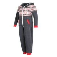 Obiteljska pidžama za božićnu temu Podesila sa kapuljačom sa zatvorskim zupcima