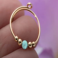 Zlatni fidget Ring Women za anksioznost - zlatni plavi Opal Fidget Prsten sa perlama, žene Stinny Fidget