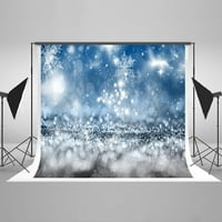 Mohome Fotografija pozadina 5x7ft Fotografija pozadine plavi snježni svitovi blistaju točkice sa srebrnim podnim božićnim pozadinama