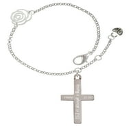 Delight nakit od nehrđajućeg čelika Izreke 31: - Obučena je ugravirana križa - srebrna narukvica lanca