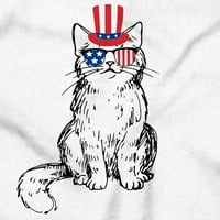Ljubitelji mačaka Patriotska američka majica Ženska majica Dame Tee Brisco Brends L
