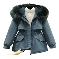 Cindysus Women Parka kaput s jakne sa kapuljačom FAUR Fur Solid Color Coats topla zima dugih rukava