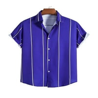 Leuncero Men Comfy Work Bluse Modni prugasti print TEE majica Havajski Raglan rufne majice