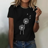 TOSMY ženska majica sa suncokretom tiskane majice za žene Ležerne grafičke kratkih rukava kratkih rukava
