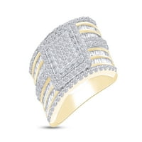 Carat Round & Baguette Cret Prirodni dijamantski pravokutni okvir Vjenčani prsten za vjenčanje u 14k