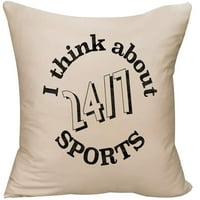 Razmislite o sportu Funny Life Love Opsednuti dekorativni bacanje Jastuk za jastuk Bež smiješan poklon