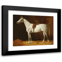 Emil Volkers Crni moderni uokvireni muzej umjetnički print pod nazivom - bijeli konj