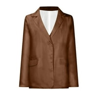Žene Ležerne prilike otvorene prednje duge rukave Blazer jakne s tankim čvrstim bojama poslovno odijelo