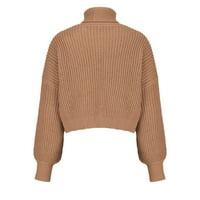 Jeseni džemperi za žene Trendy dugih rukava kornjača za žene za žene modne žene Čvrsti puloverski rubovi