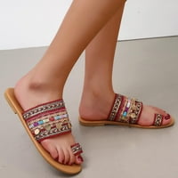 HONEELADYY Ljetne sandale Novi metalni ukrasni šljokice za ženske cipele za ženske sandale Žene sandale