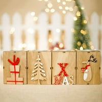 Mini držač za svijeće Božićni drveni ukras za svijeće ukras mini božić za svijećnjak ornament za svijeće