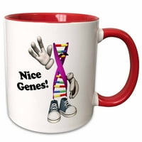 3drose smiješno DNK striptiz Lijepi geni geneološki humor - dva tonska crvena krigla, 11-unca