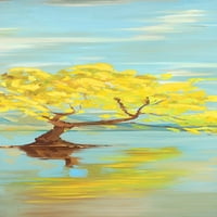 Proljeće Lanscape sa drvetom u jezeru Poster Print Atelje B Art Studio