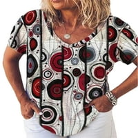 Ženske majice Ljeto kratki rukav V izrez Osnovna majica grafičke bluze za grafičku bluzu Labave Ležerne prilike