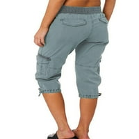 Avamo Žene Teretne pantske hlače Visoko stručno pantalone za rezanje elastičnih struka Capri hlače dame