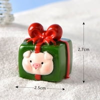 Novogodišnja okućnica o ukrasa božićni minijaturni poklon Bo Micro uređenje snjegovića figurica 11