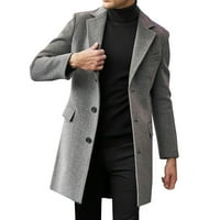 Pgeraug za muškarce Plus veličine kaput rever ovratnik dugih rukava podstavljena koža Vintage zgušnjava