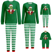 Porodična božićna pidžama The Grinch Stripe ispisane veličine djece-kućnih ljubimaca-kućnih ljubimaca za kućne ljubimce i hlače za kućne ljubimce i hlače