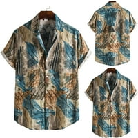 Beeyaso muns Fashion Etnic kratki rukav ležerna tiskana Havajska majica majica L
