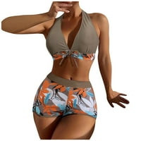 Ženski bikini setovi dva kupaće kostimu VAK VRETNI Twist Twist prednjim podesivim kaiševima za spagete