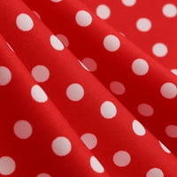 Žene haljine polka dot casual a-line haljina kvadratni izrez srednje dužine ljetne ženske haljine crvene