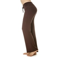 Žene Elastične sredine struka Flare hlače pune dužine joga sportskim udobnim ležajem dame istegnu ležerne