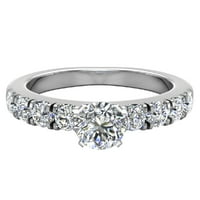 Zaručni prstenovi za žene - okrugla sjajna 18k bijelo zlato 1. CT Gia certifikat