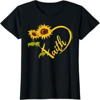 Ženski vrhovi suncokretov srčani kršćanska vjera grafički dizajn cvijeta poklon majica poklon kratkih
