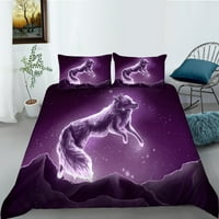 Postavite posteljine Duvet Cover Cool Fashion Home Tekstil Wolf Tiskanje prekrivača, Twin