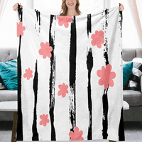 Cvjetni prugasti bacač sa jastučnicima za kućni kauč krevet i kauč ultra-meka crtani plišani pokrivač