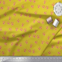 Soimoi žuti pamučni drebovi tkanine odlazi i periwinkle cvjetni ispis tkanine sa širokim dvorištem