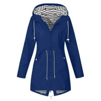 Zunfeo jakna za žene - čvrste turtleneck dugih rukava vodootporni vodootporan puni zip anorak s kapuljačom