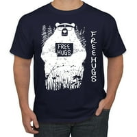 Besplatni medvjed ogromni smiješni grafički majica, mornarica, 5xl