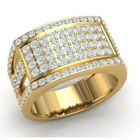 Originalni 2Ct okrugli rez dijamantski muški klaster Split Shank vjenčani prsten za vjenčani prsten od punog 10k zlatni jk i1