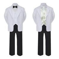 Dječak Formalno crno-bijelo odijelo Tu set satenske kravate i prsluk za bebe