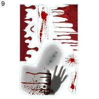 Naljepnice prozora Halloween Horror tema Dekorativni PVC Krvavi otisci ručnih otisaka Otisci na naljepnici