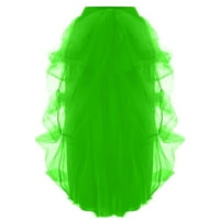 Ženska suknja Žene Tulle Long suknja Visoki struk ruff et duljina vjenčana natečene maxi suknje zelene
