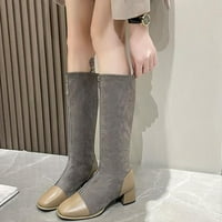 FVWitlyh koljena Visoke čizme Žene visoke čizme za žene sa petom koljena Visoka srednja peta elastične