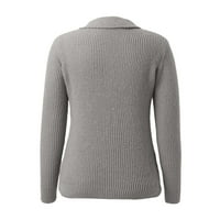 Modna odjeća Ženska ležerna džemper revel Solid Color Slim Fit V izrez Pleteni džemper Slaba mašica