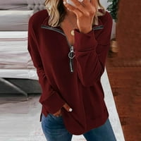 Voncos dukserica za žene Novi dolasci - pulover s dugim rukavima sa patentnim zatvaračem rever od tiskane majice