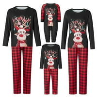 Porodica podudaranje božićne pidžame Postavite crtani jeleni ispis dugih rukava kaid pantalone odijelo