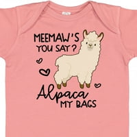Inktastic Meemaw, kažete da su Alpaca moje torbe poklon baby boy ili baby girl bodysuit