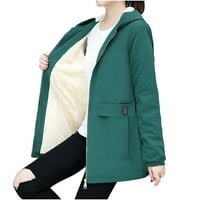 Tarmeek Fals Fashion Cardigan za žene Ženska džepna kaput zimska dugi rukav s kapuljačom sa zatvaračem