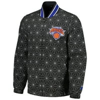 Muški starter Black New York Knicks u polju Play Fashion Satin puni zip jakna