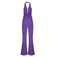 Jumpsuits za žene Elegantne plus veličine banketske haljine viseći vrat duge hlače rompers za žene ljeto odijevanje