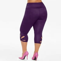 Ženske plus veličine kapri hlače visoke rezove za rezanje, vježbanje vještava rastezanje joge trčanje atletske tajice