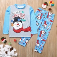 Cuhas Porodica Pajamas Baby Boys Girgin Božić Deca Dečju štampano slovo + hlače Odeća za roditelje-dečja
