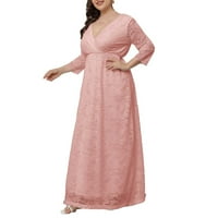 Daqian haljine za žene plus veličine Ženska moda izdubljena čipka duga haljina večernja haljina haljina