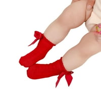 Dikona Dječje pamučne čarape Baby Solid Color Bowknot Srednja cijev čarape