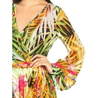 Musuos ženski boho maxi haljina tropska cvjetna sandress dugih rukava haljina od plaže